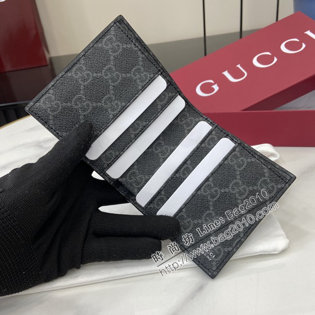 Gucci專櫃古馳最新款Emblem系列對折短夾錢包 jh2599型號：818949